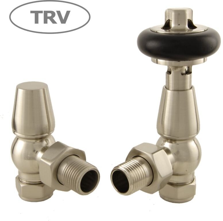 Towelrads Satin Brushed Nickel Angled Manual Valve With Lockshield