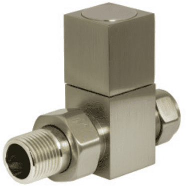 Towelrads Brushed Nickel Straight Manual Valve With Lockshield Heater