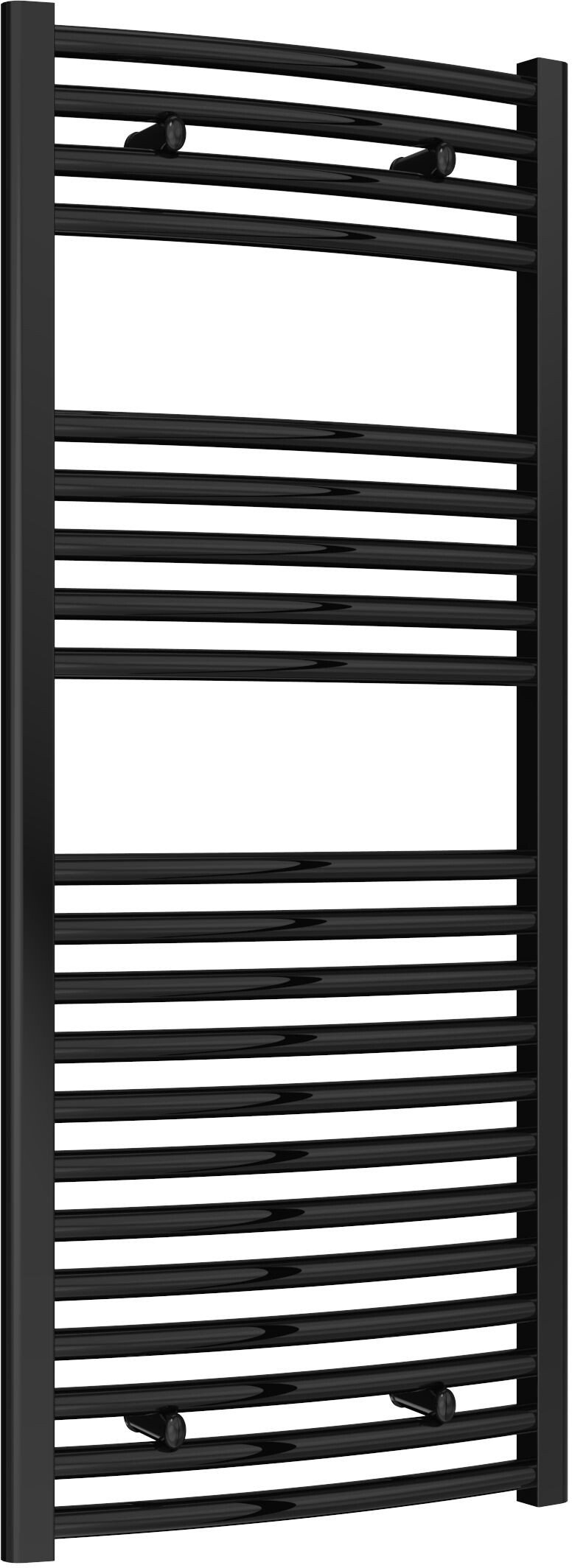 Reina Diva AG50120BC Black Curved Towel Rail 500mm x 1200mm - Heater Shop